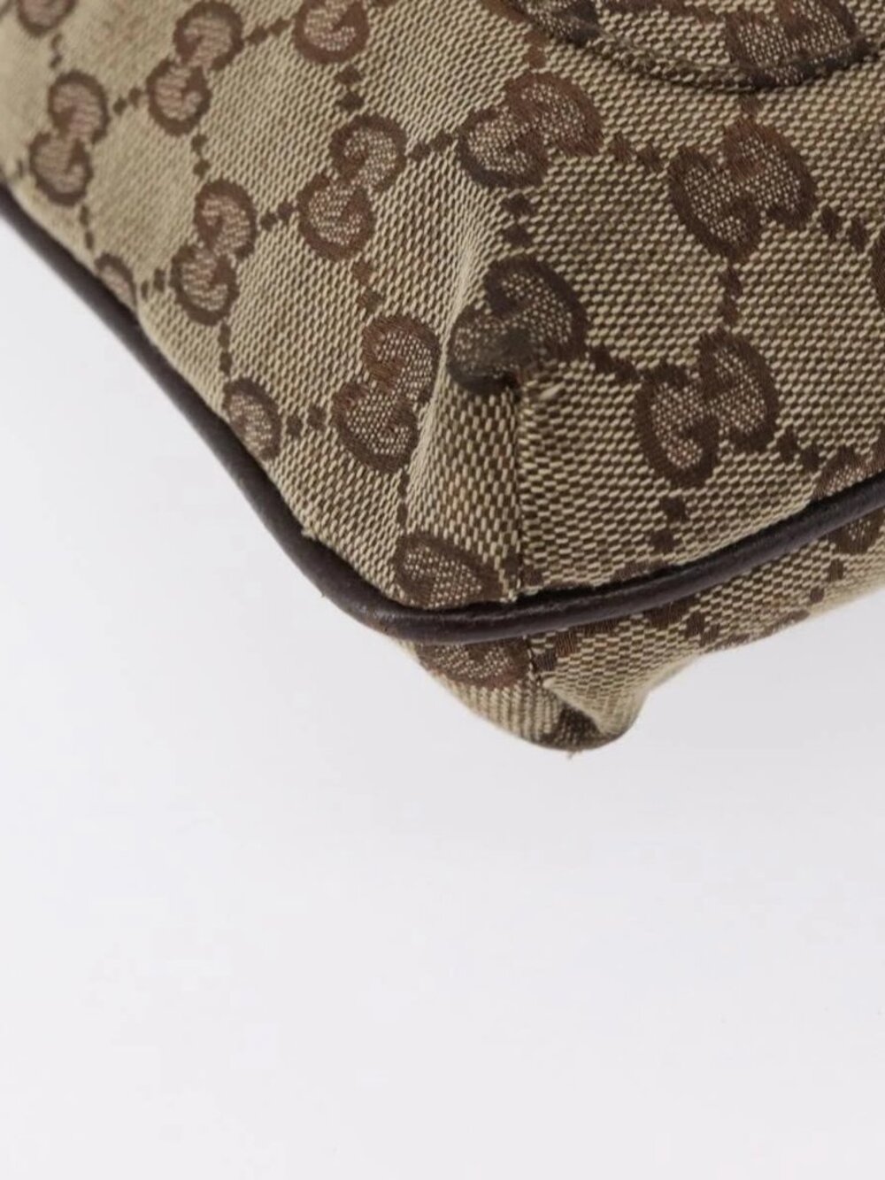 GUCCI GG Canvas Shoulder Bag Beige Silver - Picture 4 of 16